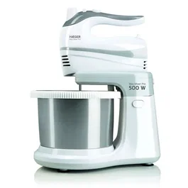 Haeger Max Mixer Pro Batidora de Repostería 500W, 5 Velocidades + Turbo, con 2 Varillas Batidoras, 2 Varillas Amasadoras y Bol de Acero Inoxidable 3L